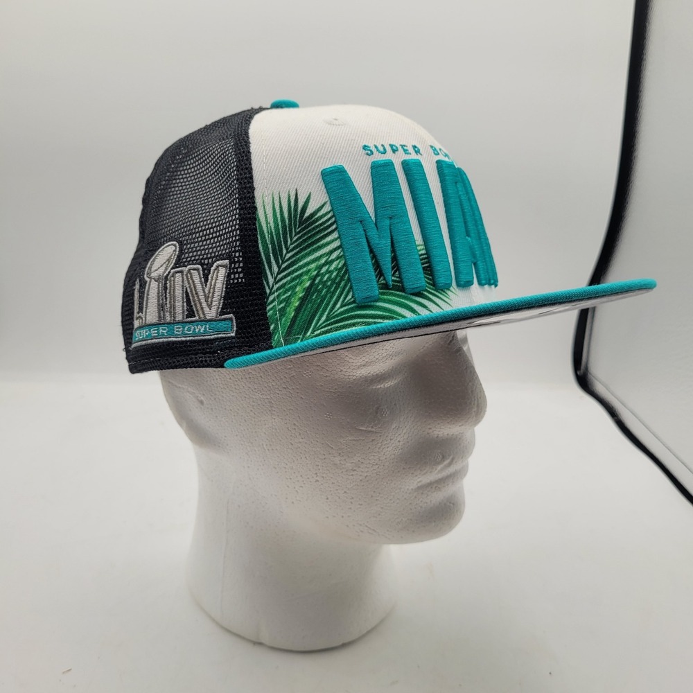 NEW NFL SHOP EXCLUSIVE SUPER BOWL LIV SNAPBACK HAT 9FIFTY MIAMI TRUCKER